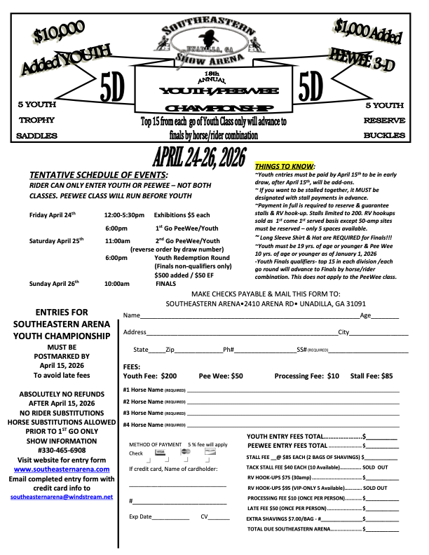 Youth Championships Entry Form 2026 ad